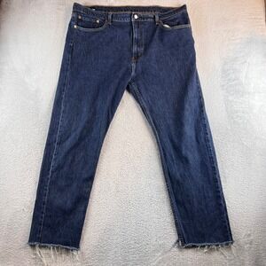 Levis 502 Jeans Womens 42 (40x29) Dark Wash Raw Hem Regular Taper 59684-0013